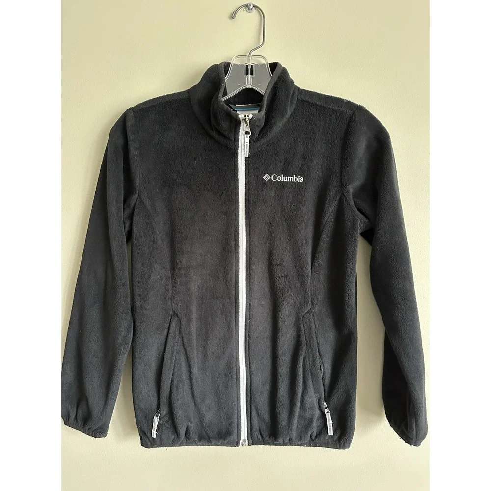 Columbia Girls black Fleece Zip Up‎ - Size Medium (10/12)